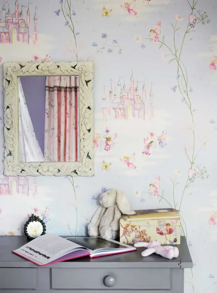 Little Sanderson Abracazoo Tapete Märchenschloss creme lila pink
