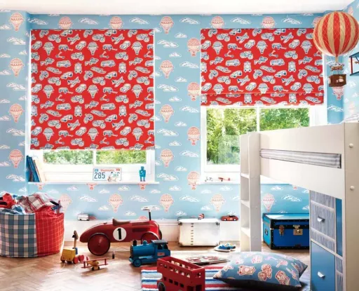 Little Sanderson Abracazoo Tapete Heissluft Ballons beige rot blau