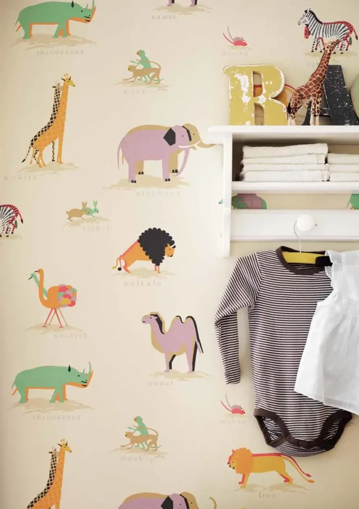 Little Sanderson Abracazoo Tapete Safari Tiere aqua lila orange