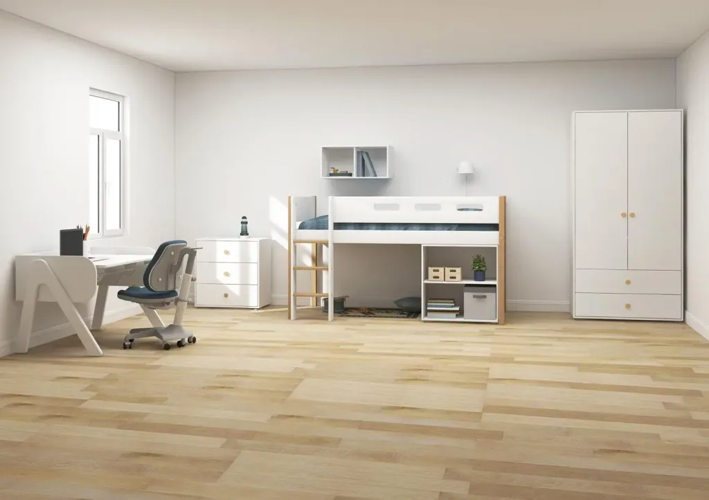 Flexa Kleiderschrank - Roomie, 2 Türen + 2 Schubladen, Farbe: Weiß/Eiche