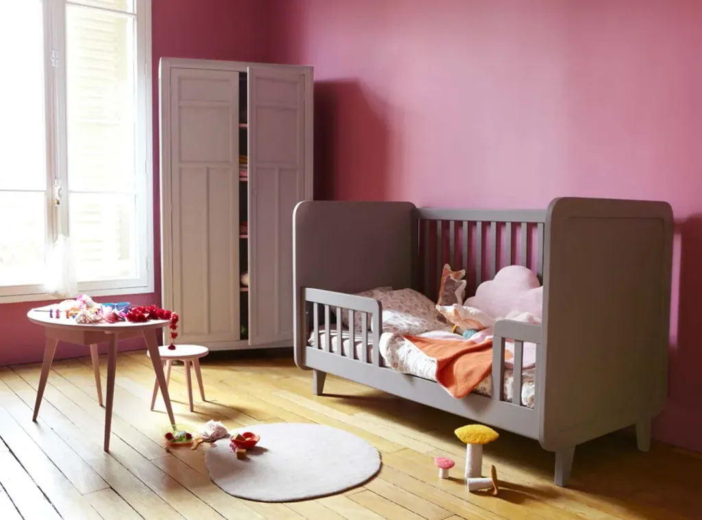 Laurette Babybett 70 x 140 cm Accroche Coeur, Farbe: hellgrau