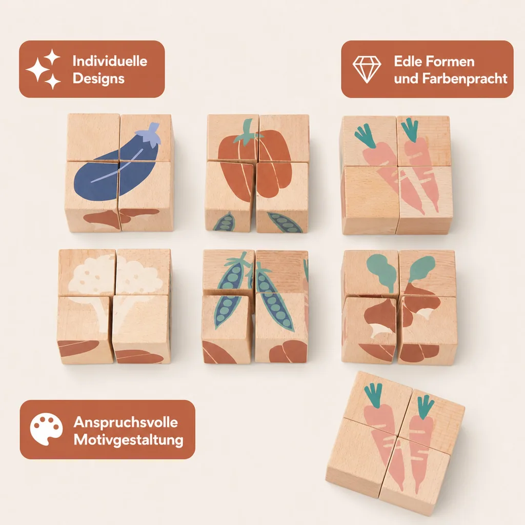 Nobodinoz Holzklötze / Puzzle Gemüse