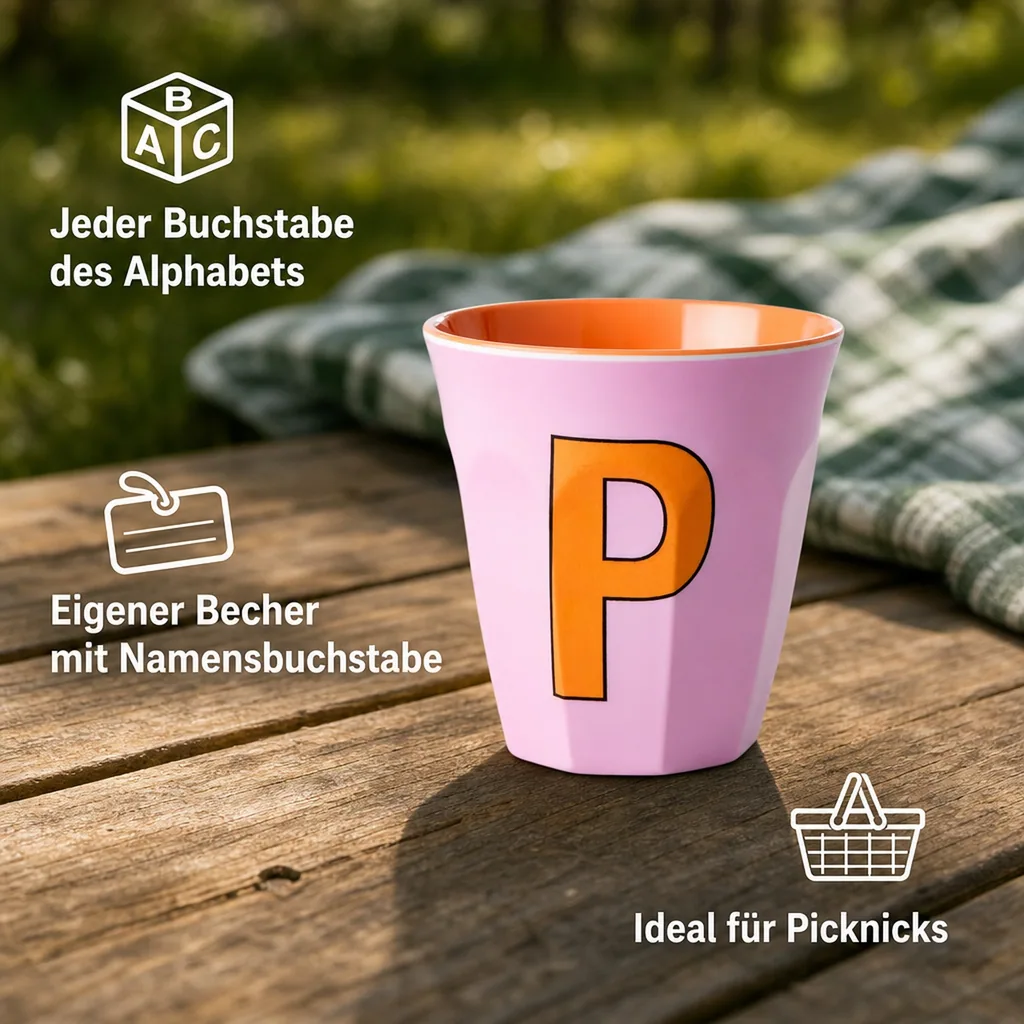RICE Becher - P, 250 ml, Melamine, Farbe: rosa
