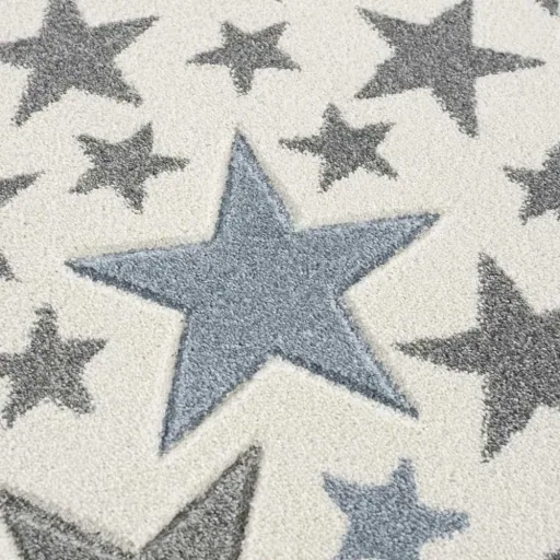 Livone Kinderteppich Stella Sterne blau grau, Teppichgrösse: 120 x 180 cm