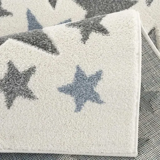 Livone Kinderteppich Stella Sterne blau grau, Teppichgrösse: 120 x 180 cm