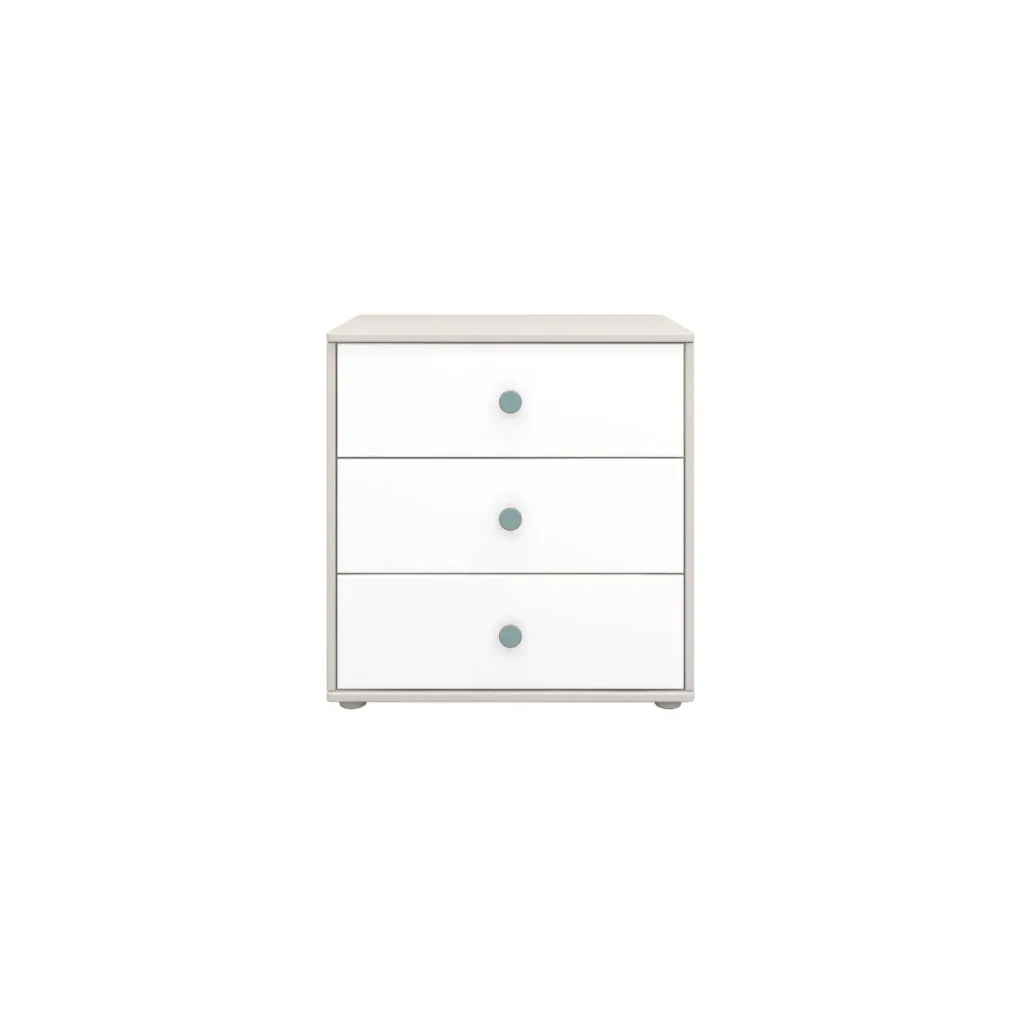Flexa Kommode - Classic, mit 3 Schublade, 72x74,5 cm, Farbe: Grau gekalkt / Weiß / Weiß