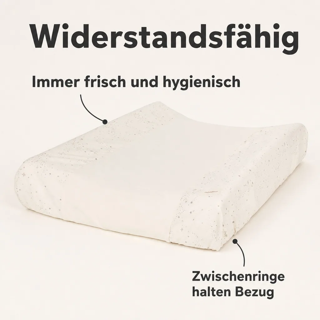 Nobodinoz STORIES Bezug für Wickelauflage, Wickelmulde, 50 x 70 cm, Farbe: Natürliche Milchstraße