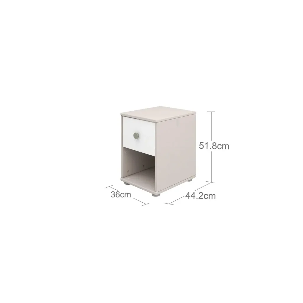 Flexa Kommode - Classic, mit 1 Schublade, 36x51,8 cm, Farbe: Grau gekalkt / Weiß / Naturgrün