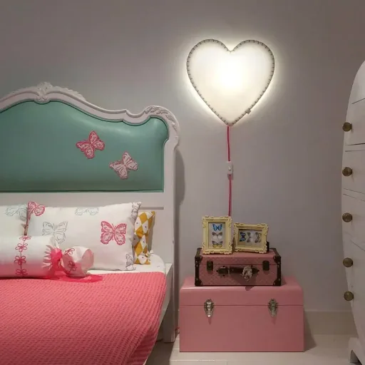Buokids Softlampe Nachtlicht/Wandlampe Herz, Ausführung: Wandlampe; Farbe der Naht: blau