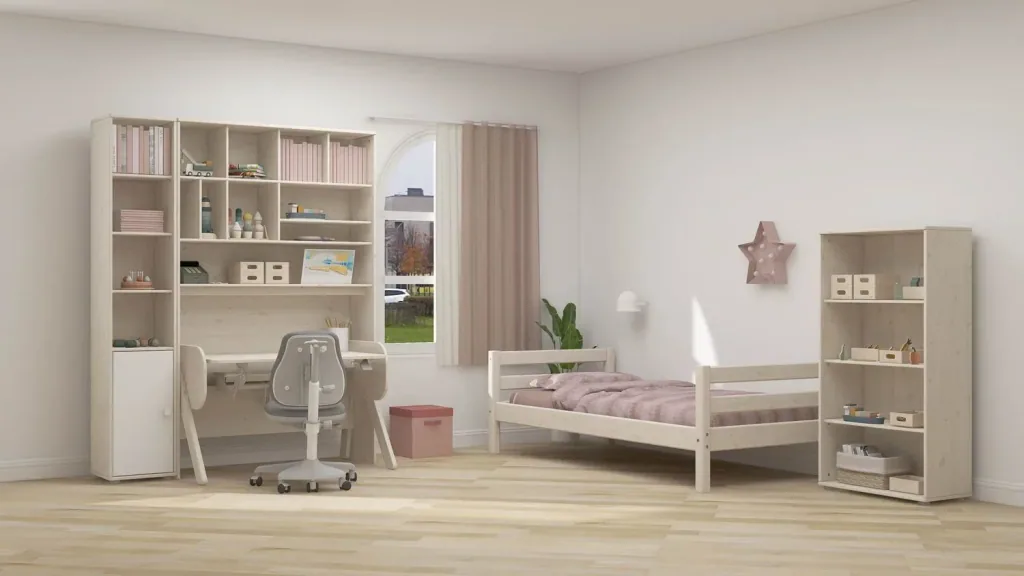 Flexa Bücherregal - Classic, mit 3 Regalbrettern, 72x138 cm, Farbe: Weiß gewaschen