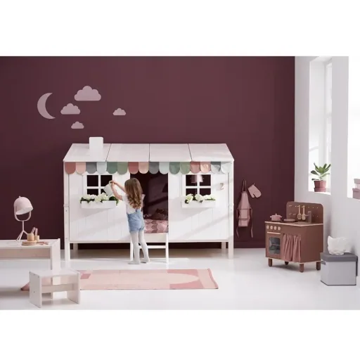 Flexa Einzelbett Haus weiss grau