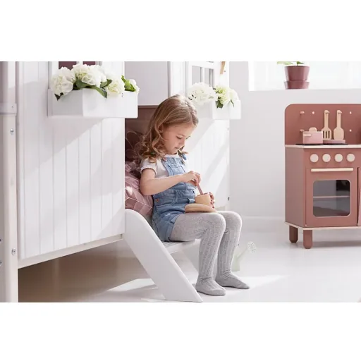 Flexa Einzelbett Haus weiss grau