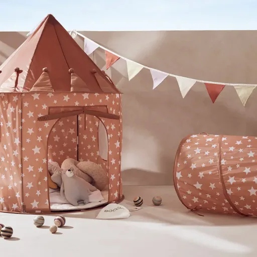 Kids Concept Spielzelt rund Sterne braun