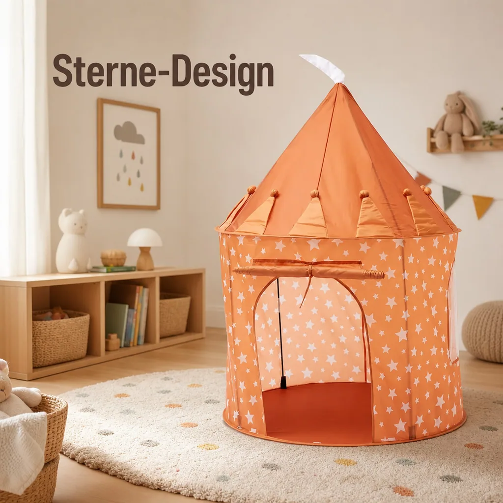 Kids Concept Spielzelt rund Sterne braun