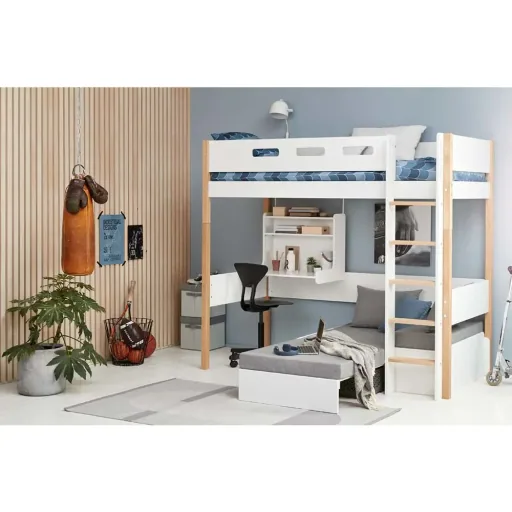 Flexa Nor Hochbett "Casa" weiß / Eiche