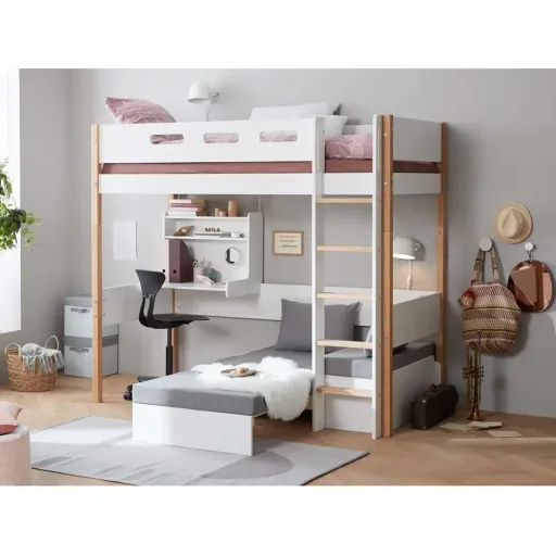 Flexa Nor Hochbett "Casa" weiß / Eiche