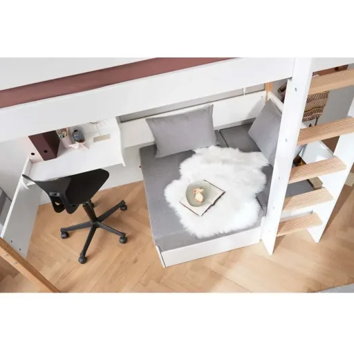 Flexa Nor Hochbett "Casa" weiß / Eiche