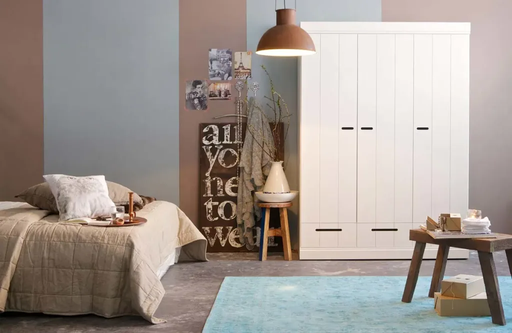 WOOOD 2 türiger Kleiderschrank erweiterbar weiss