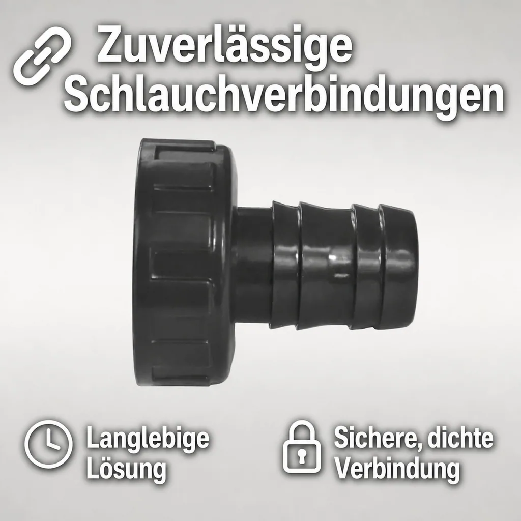 Schlauchtülle 3/4 Zoll, PVC, mit Überwurfmutter, 18mm