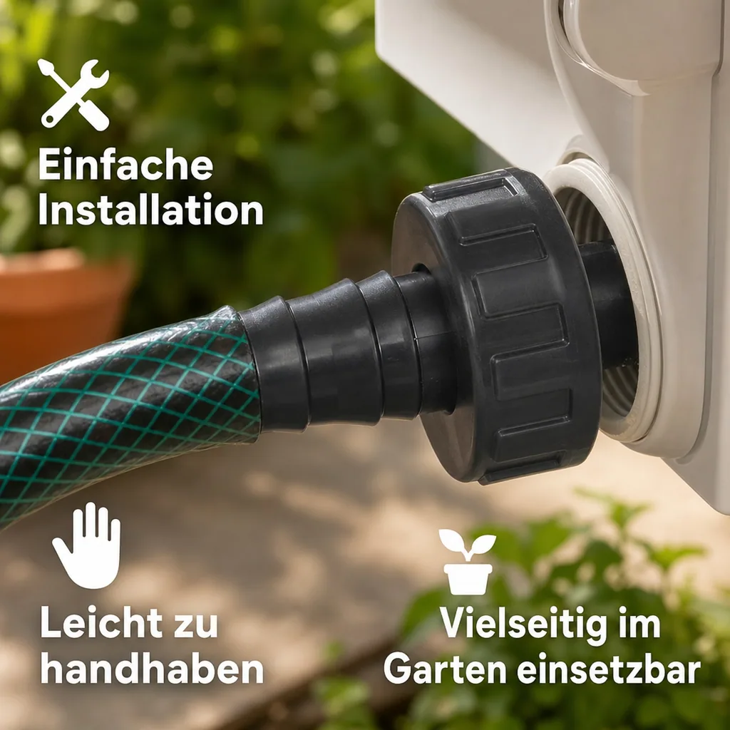 Schlauchtülle 3/4 Zoll, PVC, mit Überwurfmutter, 18mm