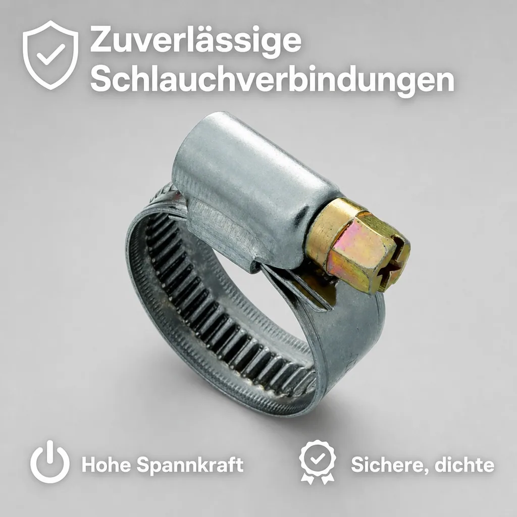 Schlauchschellen Edelstahl, 9 mm, 25-40 mm, W2, DIN 3017