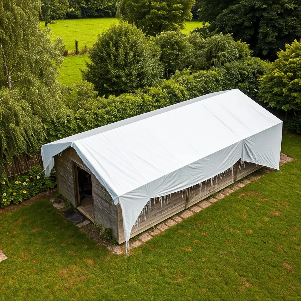 Abdeckplane, wasserdicht, 180 g/m², 5 x 8 (40m²), weiss, reißfest