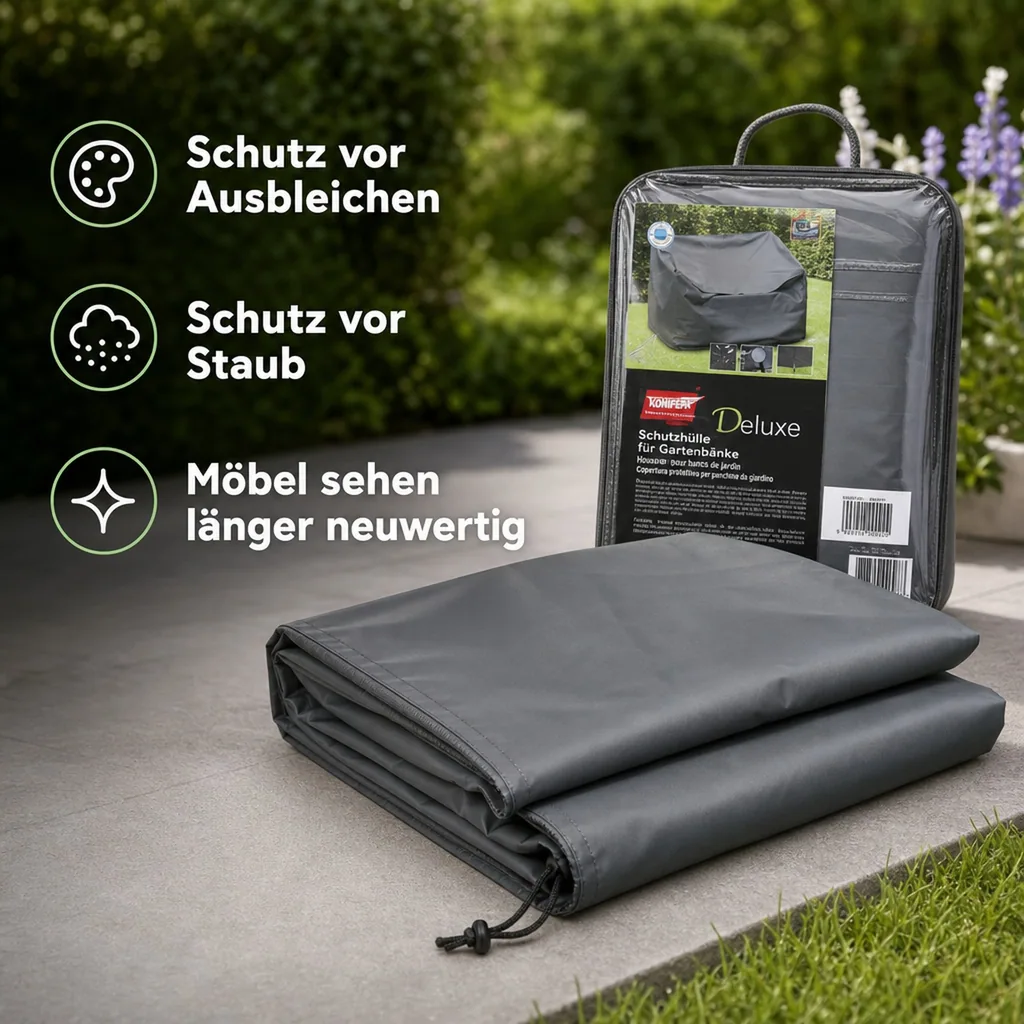 Schutzhülle Gartenbank, Abdeckhaube, wetterfest & wasserdicht, 120x78x80cm