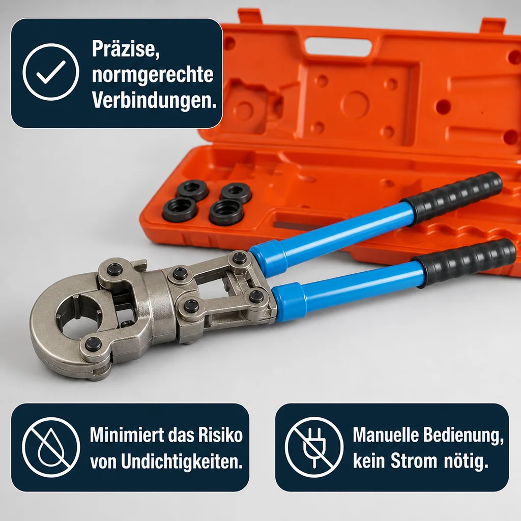 Handpresszange TH Profil, Verbundrohr Presszange, 16x2, 20x2, 26x3, 32x3