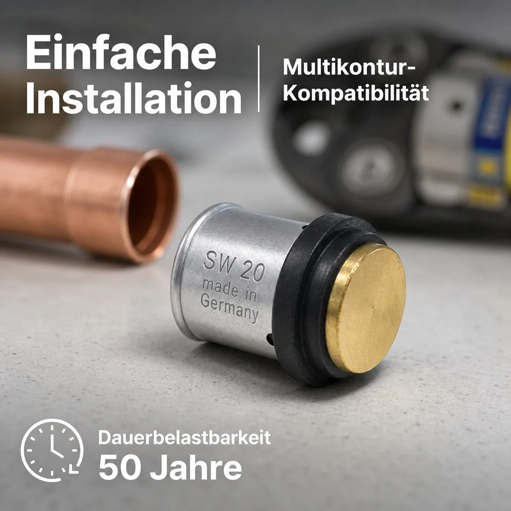 Pressfitting Stopfen 16mm, 2 Stück, DVGW zertifiziert
