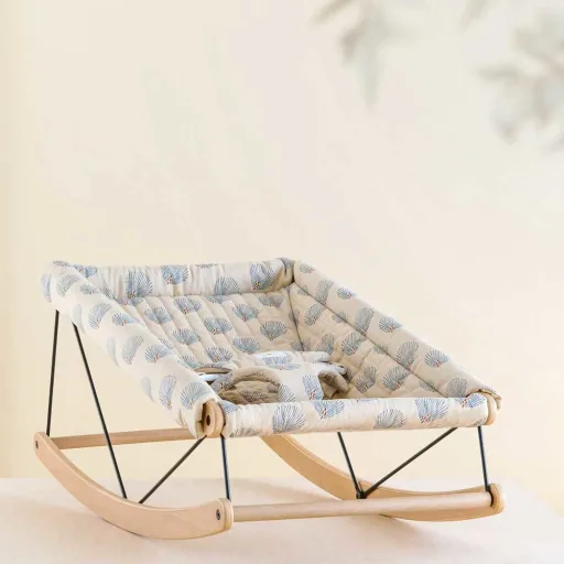 Babywippe Bezug, Ersatzbezug - Nobodinoz, Gatsby Blau Creme