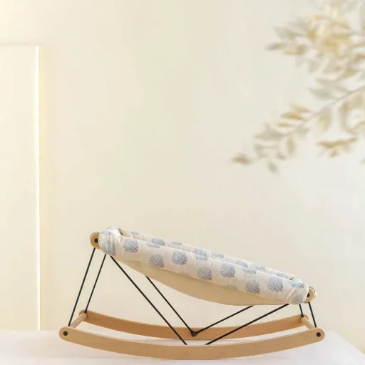 Babywippe Bezug, Ersatzbezug - Nobodinoz, Gatsby Blau Creme