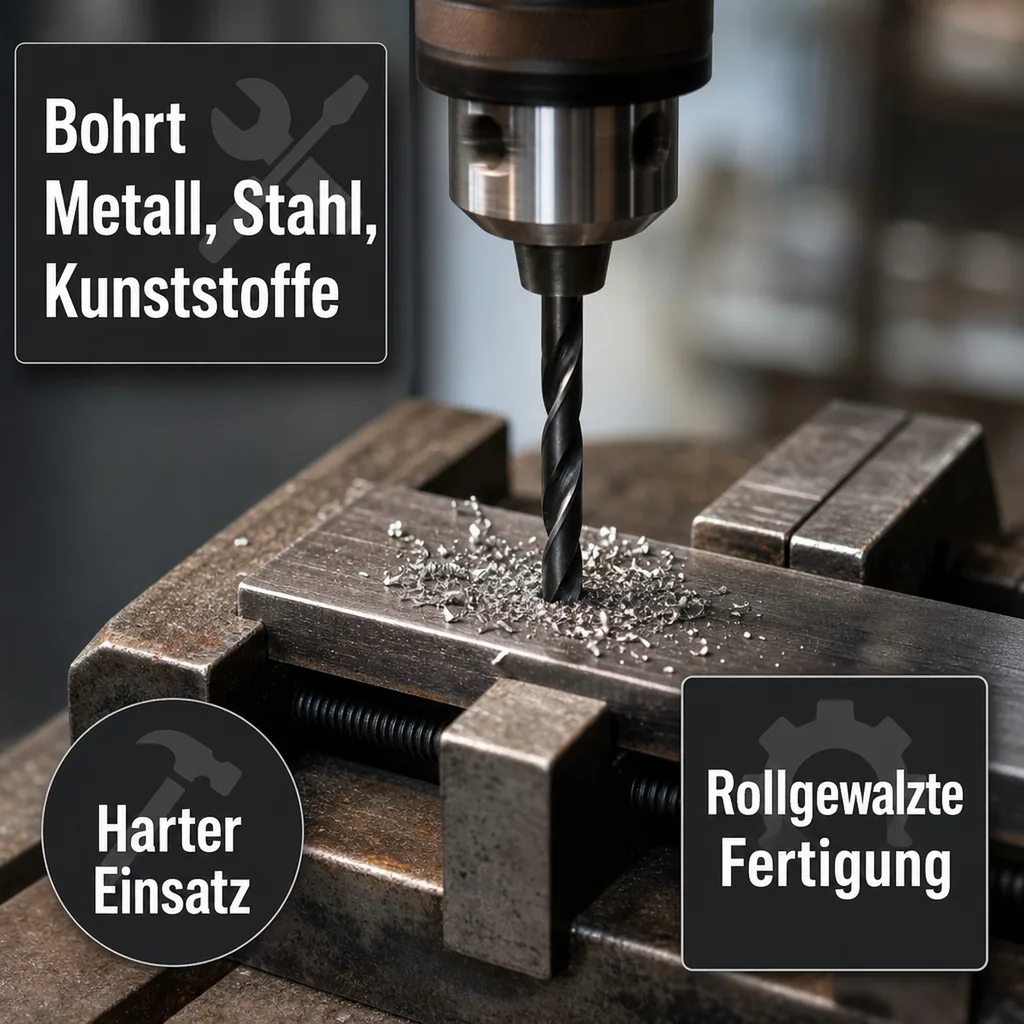 Spiralbohrer 5mm, HSS Bohrer, Metallbohrer, DIN 338