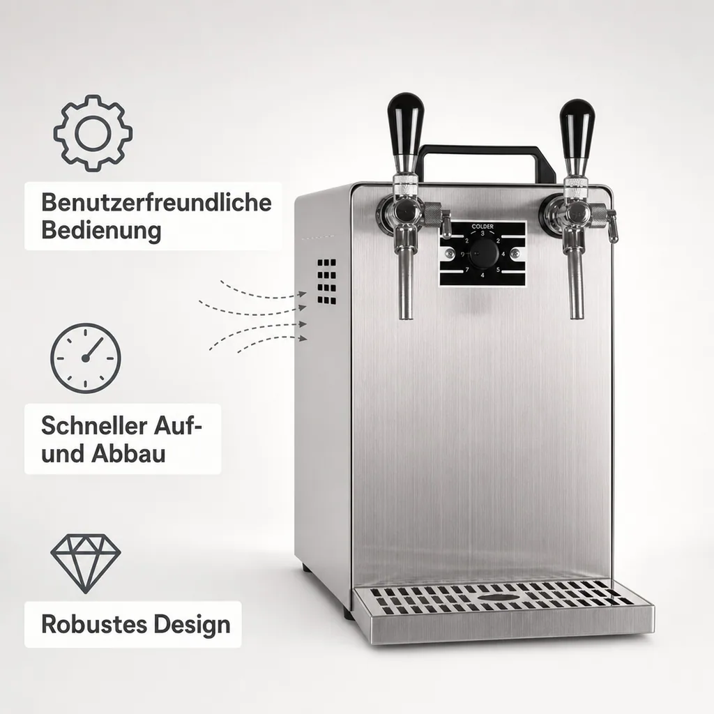 Bierzapfanlage STREAM 50, 2-Leitungs Trockenkühler, 55 l/h