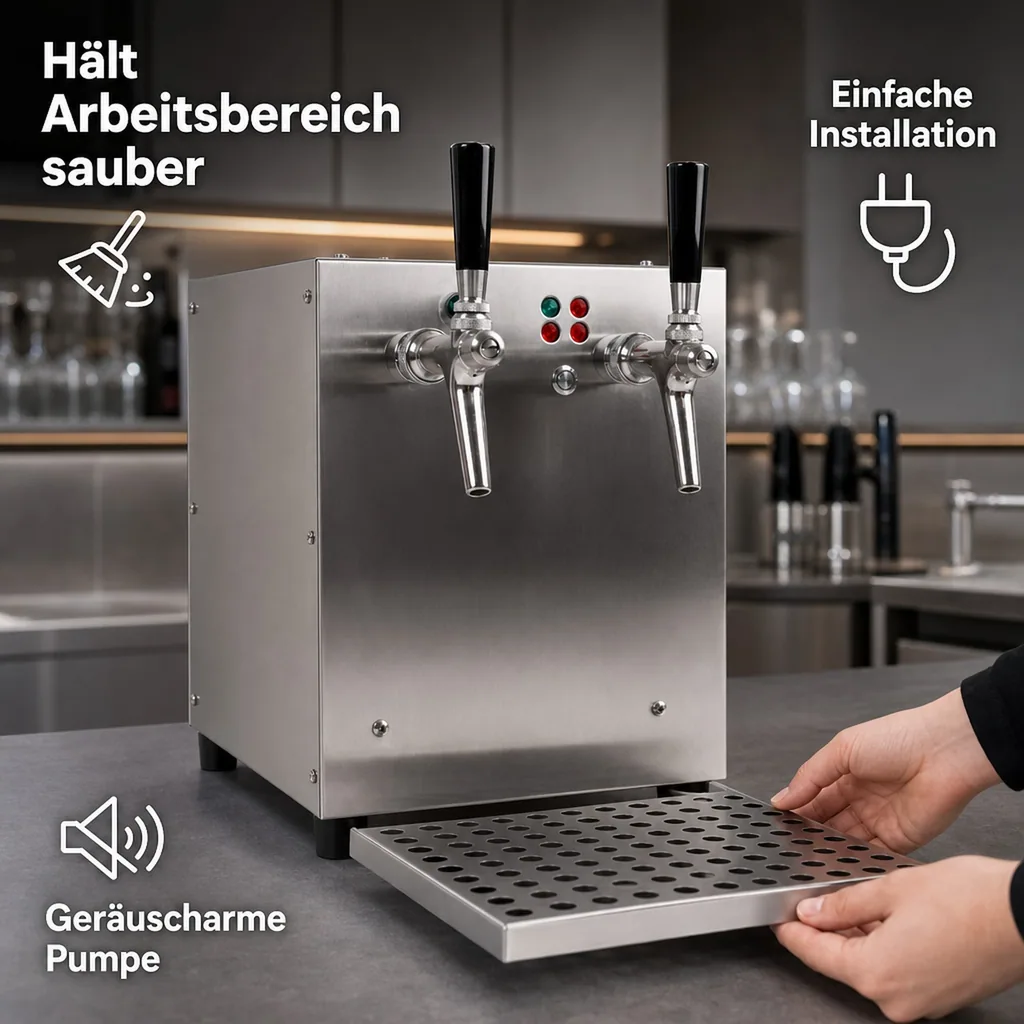 Glühweinzapfanlage, Getränke durchlauferhitzer - mit selbstansaugender Pumpe, Edelstahl, 2-leitig 6 kW
