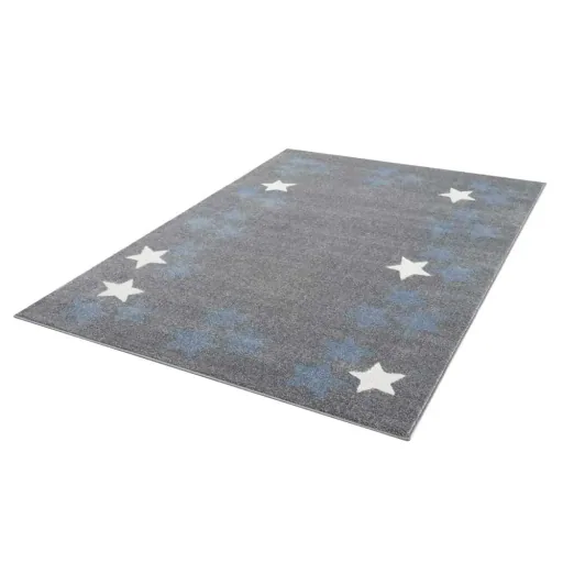 Livone Teppich Sternenband blau grau, Teppichgrösse: 160 x 230 cm