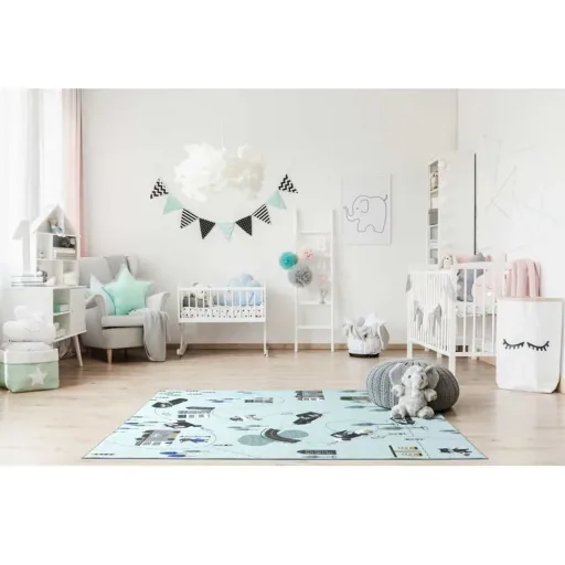 Livone Kinderteppich waschbar Stadt & Autos, Teppichgrösse: 140 x 140 cm
