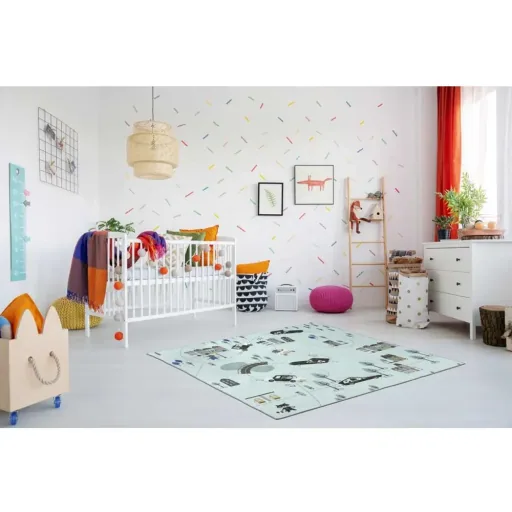 Livone Kinderteppich waschbar Stadt & Autos, Teppichgrösse: 140 x 140 cm