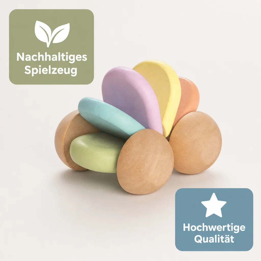 Plan Toys - Babyauto pastell, Gummibaumholz