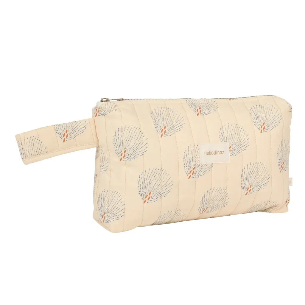 Nobodinoz STORIES Kosmetiktasche, Kulturtasche, 30 x 18 x 7 cm, Farbe: Blauer Gatsby/ Creme