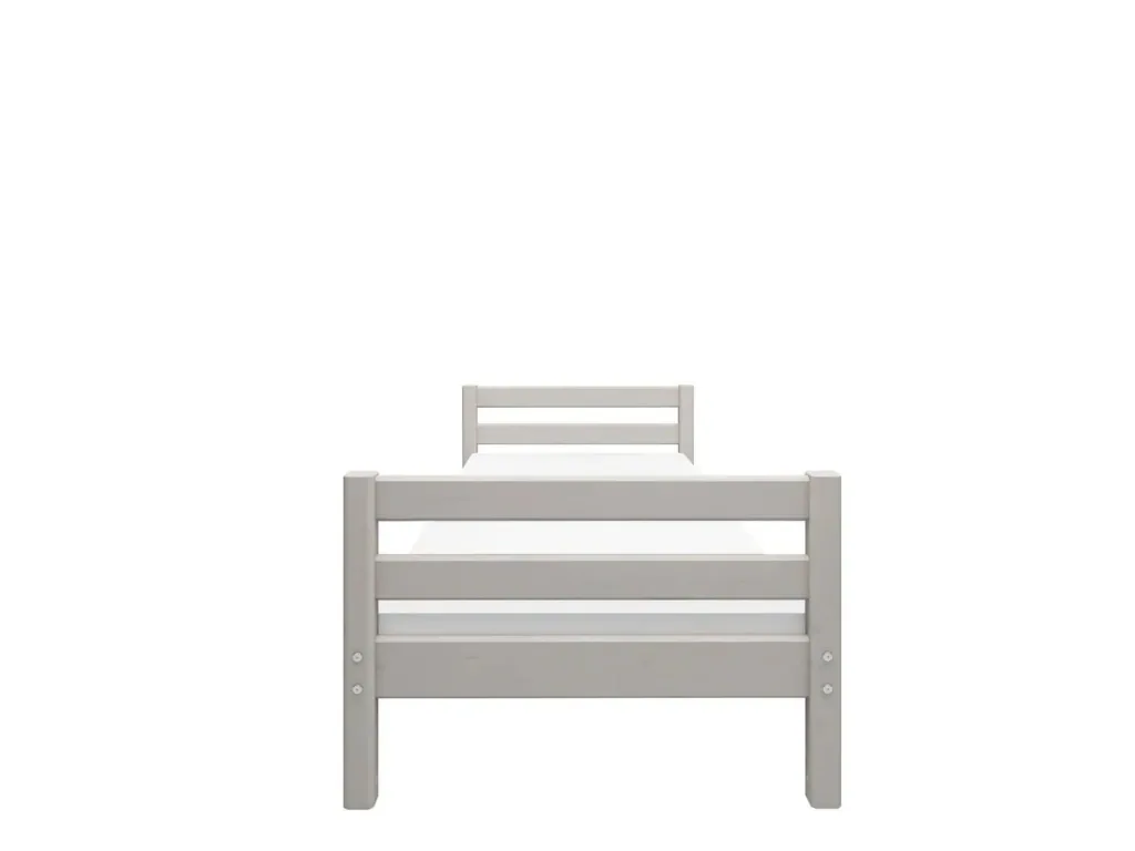 FLEXA Einzelbett, Juniorbett - Classic, Massivholz Kiefer, 90x200 cm, Integrierter Lattenrost, Farbe: Grau gewaschene Kiefer