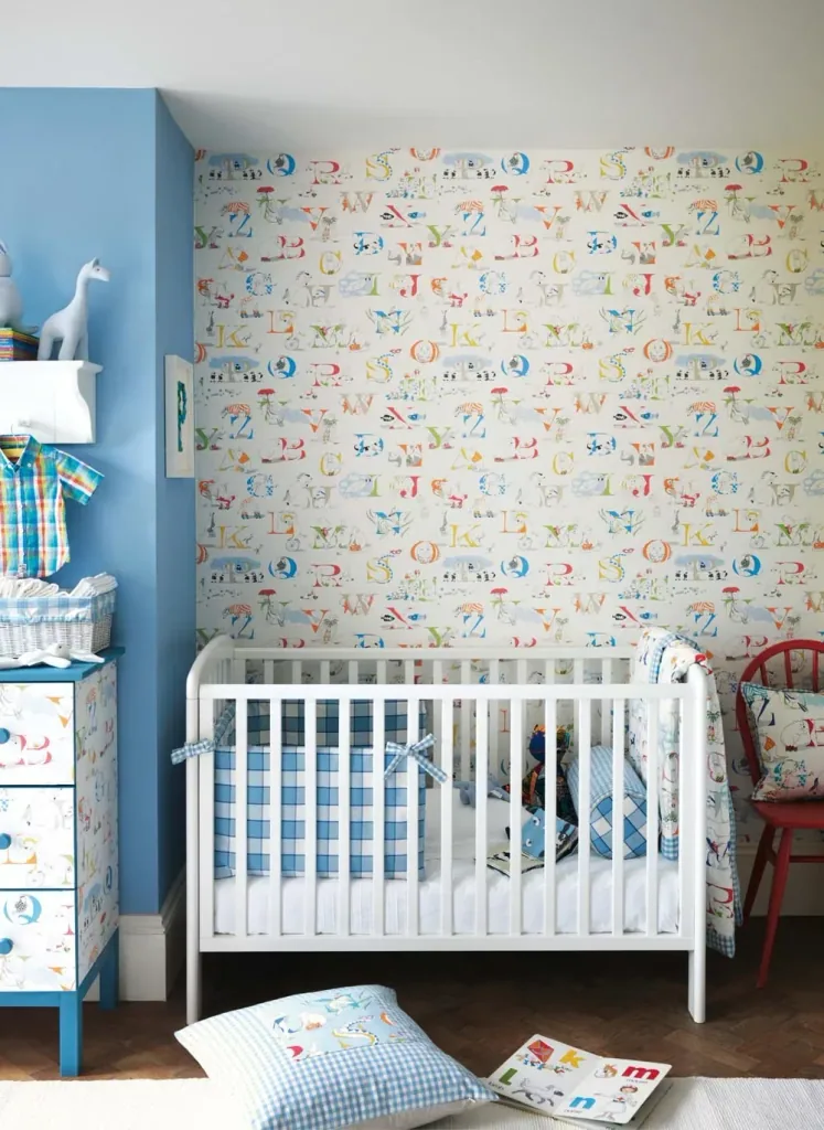 Little Sanderson Abracazoo Motivstoff Alphabet creme Rainbow