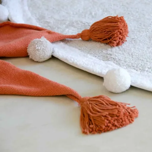 Lorena Canals Teppich rund Baumwolle Bubbly grau