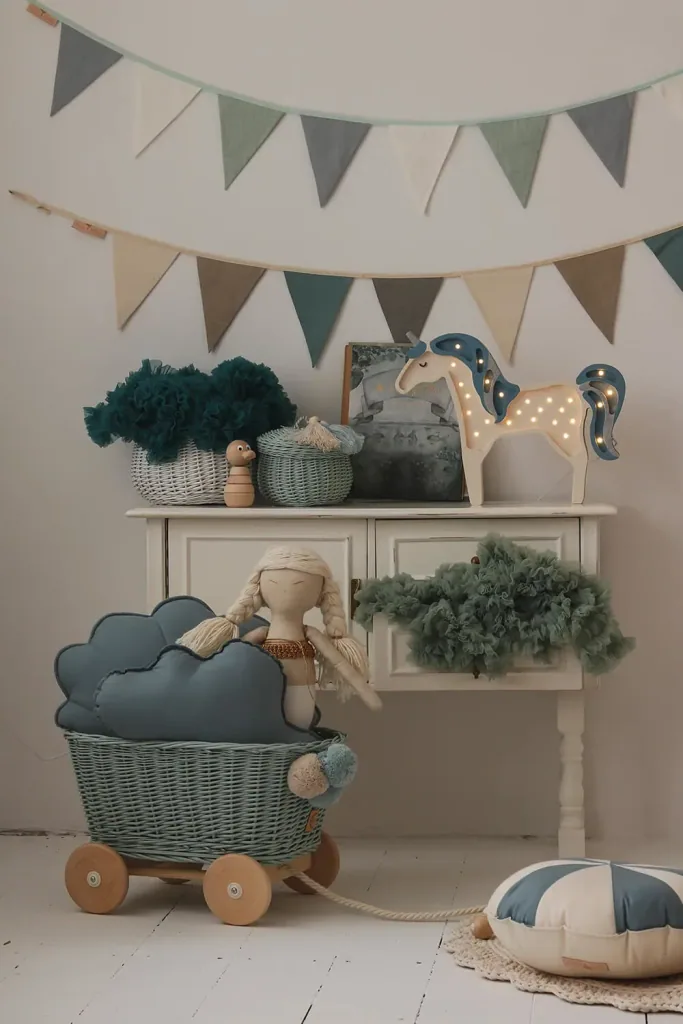 little lights Led Deko Kinderlampe Einhorn blau Glitter