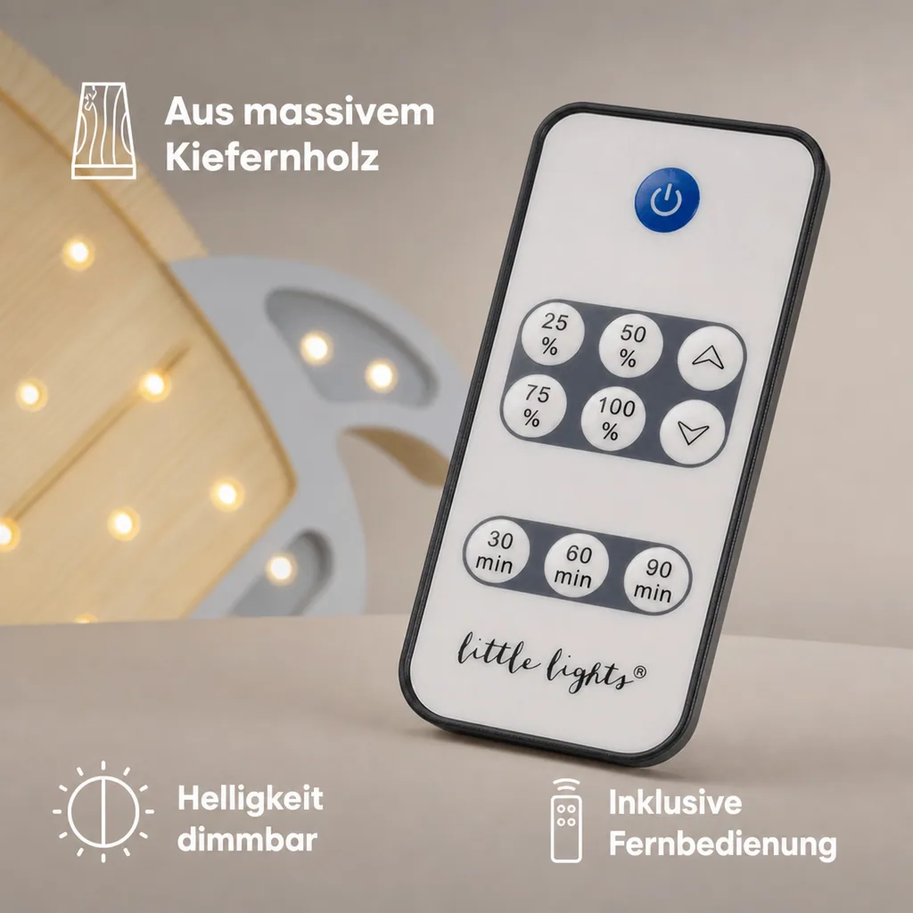 little lights Led Deko Kinderlampe Rakete grau