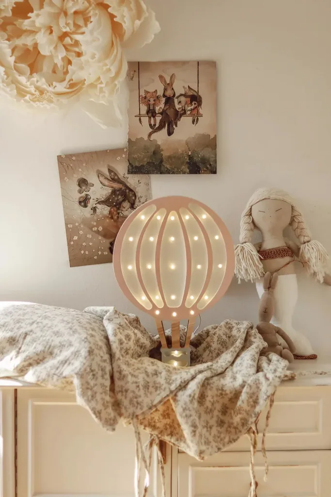 little lights Led Deko Kinderlampe Heissluftballon rosa