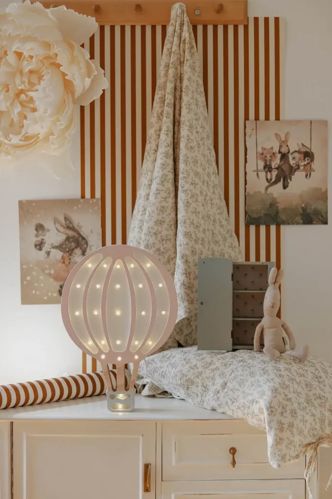 little lights Led Deko Kinderlampe Heissluftballon rosa