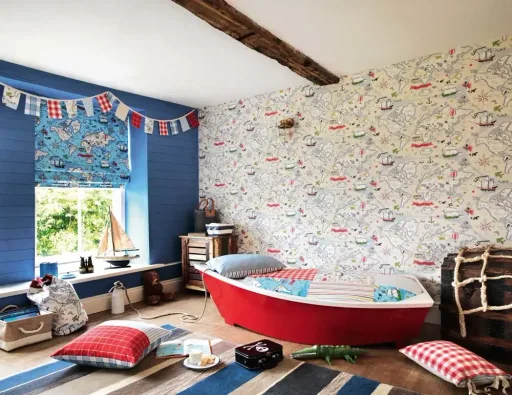 Little Sanderson Abracazoo Tapete Weltkarte blau