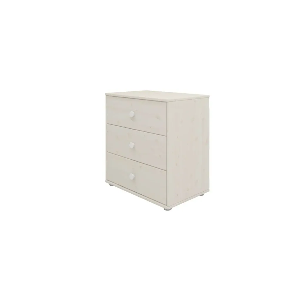 Flexa Kommode - Classic, mit 3 Schublade, 72x74,5 cm, Farbe: Weiß gekalkt / Weiß gekalkt / Weiß
