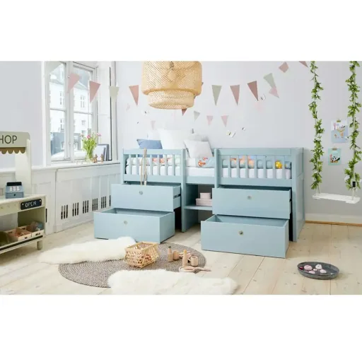 Flexa Schubladenbett "Freja" blau