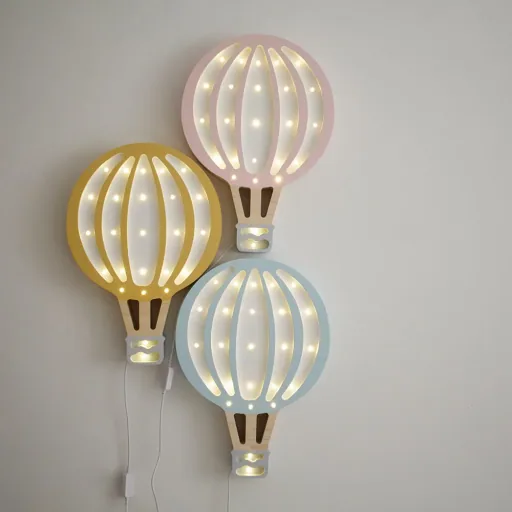 little lights Led Deko Kinderlampe Heissluftballon hellblau